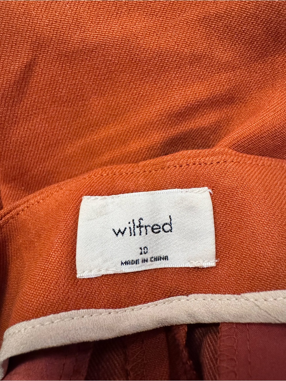 Wilfred Cherice Italian Linen Blend Orange Slim Cigarette Pants Size 10 - Picture 6 of 11